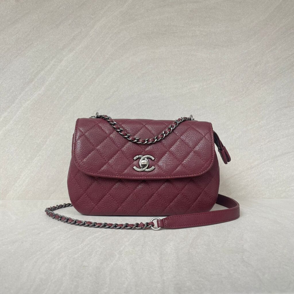 CC Waiter Flap Bag Caviar Burgundy RHW