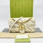 Marmont Flap Small X White Balenciaga Logo GHW