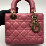 Lady Dior Small Lambskin Fuchisia GHW
