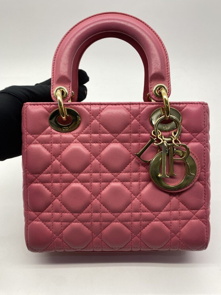 Lady Dior Small Lambskin Fuchisia GHW