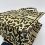 Small Book Tote Canvas Leopard Beige