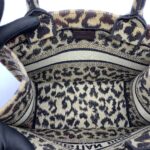 Small Book Tote Canvas Leopard Beige