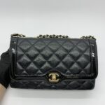 CC Flap Bag Black GHW