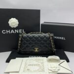 CC Flap Bag Black GHW