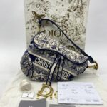 Saddle Medium Canvas Toile De Jouy GHW