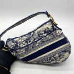 Saddle Medium Canvas Toile De Jouy GHW