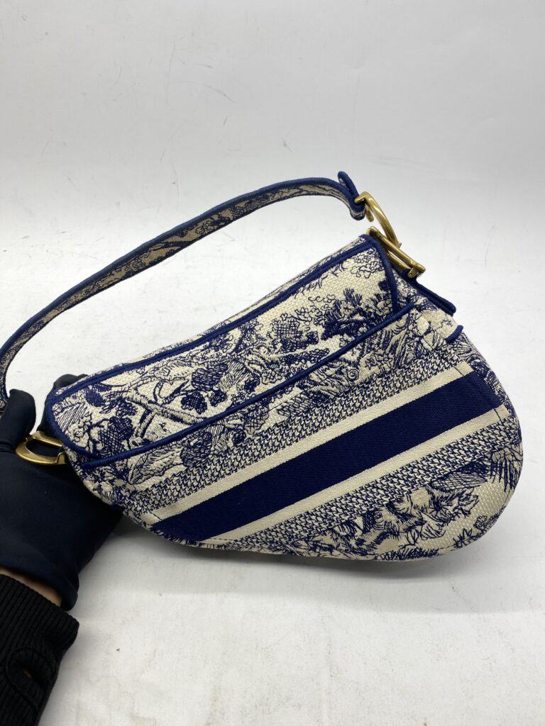 Saddle Medium Canvas Toile De Jouy GHW