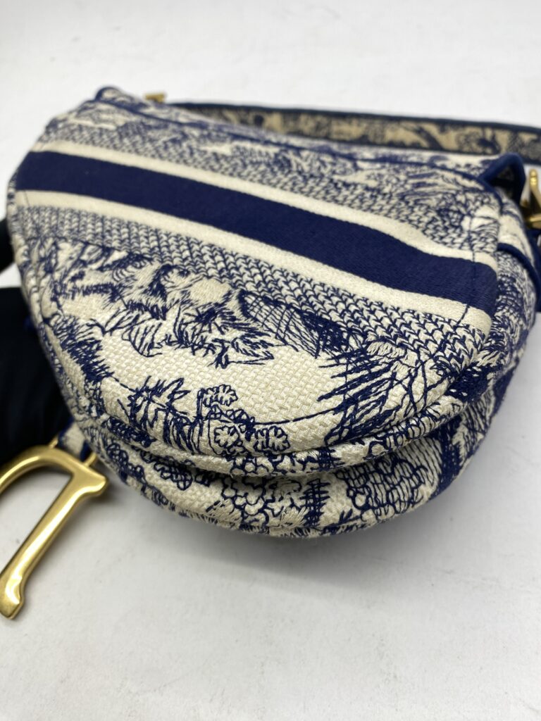 Saddle Medium Canvas Toile De Jouy GHW