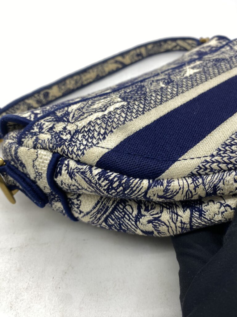 Saddle Medium Canvas Toile De Jouy GHW