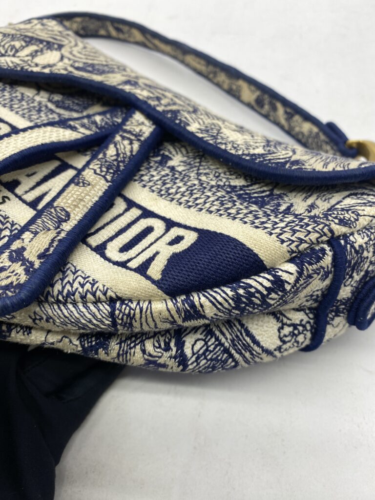 Saddle Medium Canvas Toile De Jouy GHW