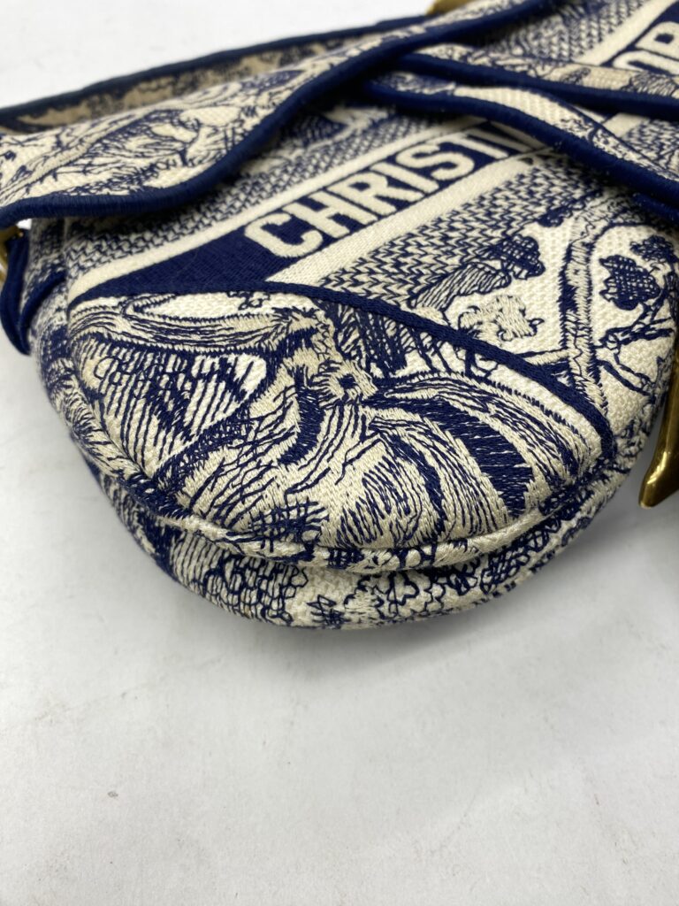 Saddle Medium Canvas Toile De Jouy GHW