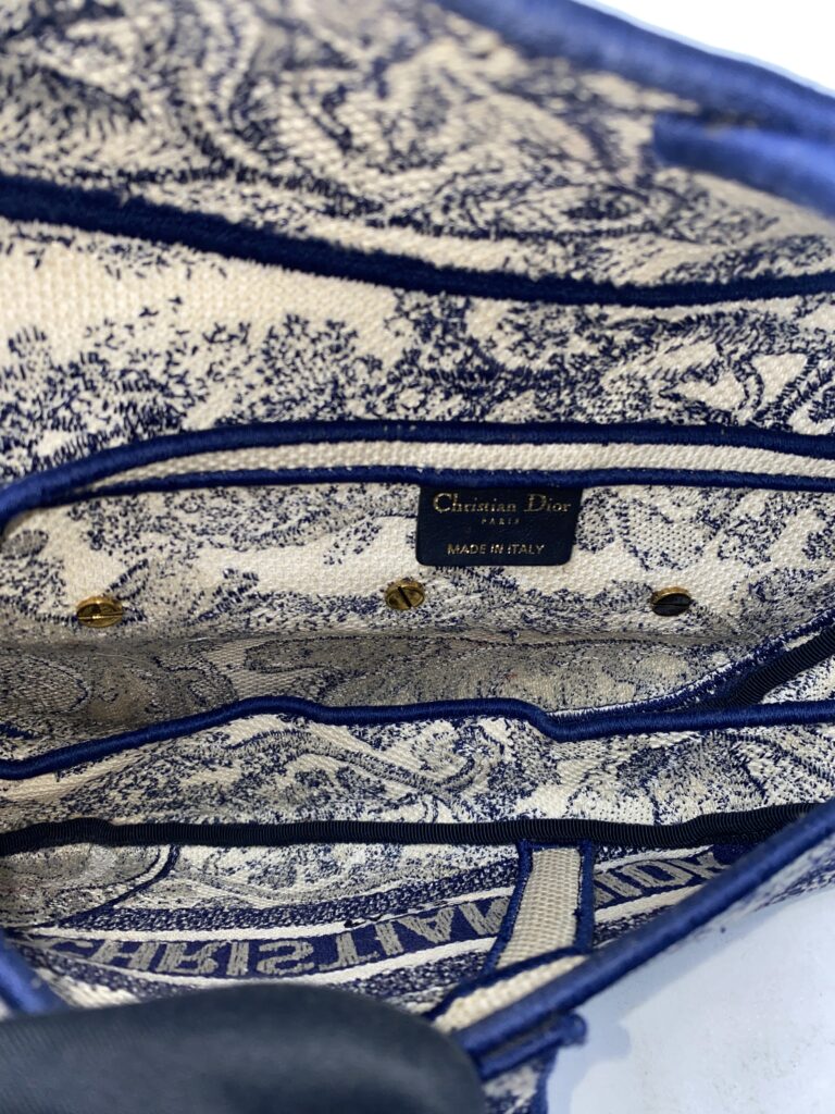 Saddle Medium Canvas Toile De Jouy GHW