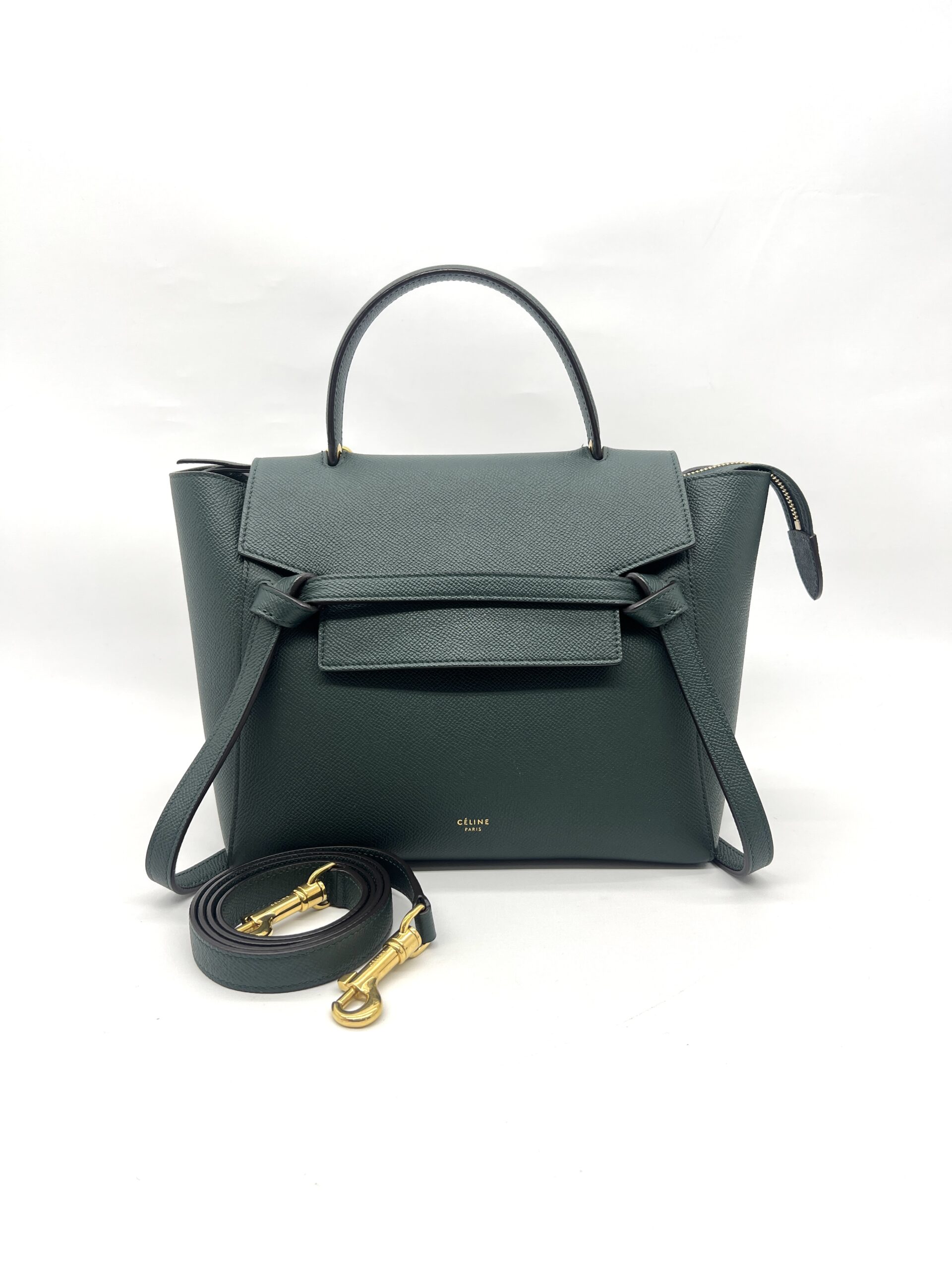 Micro Belt Bag Grained Green Forest GHW