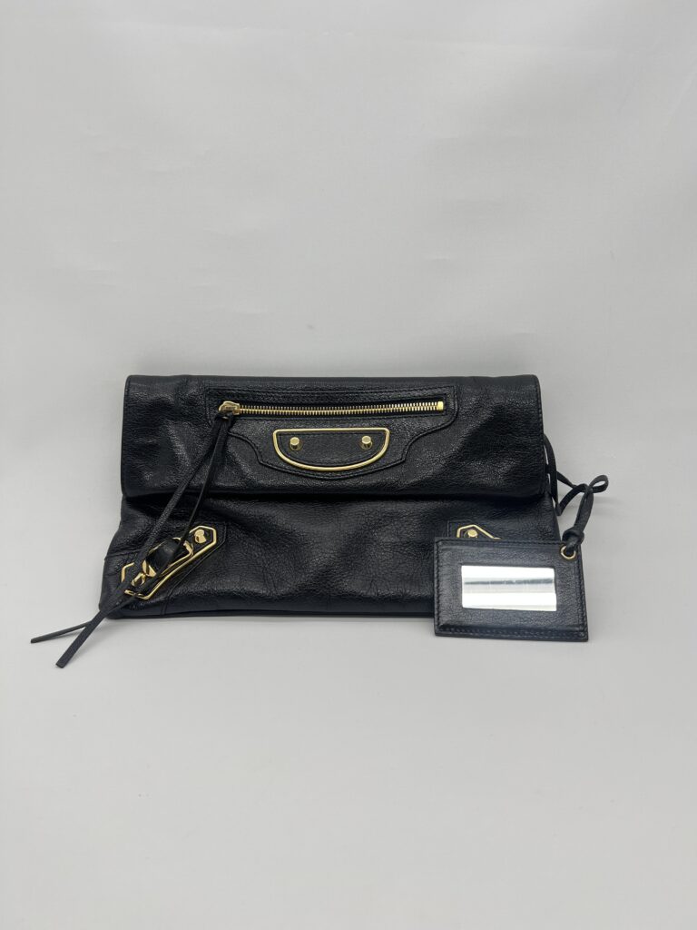 Envelope Clutch Metallic Edge Black GHW