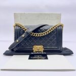 Boy 25 Medium Black Lambskin GHW