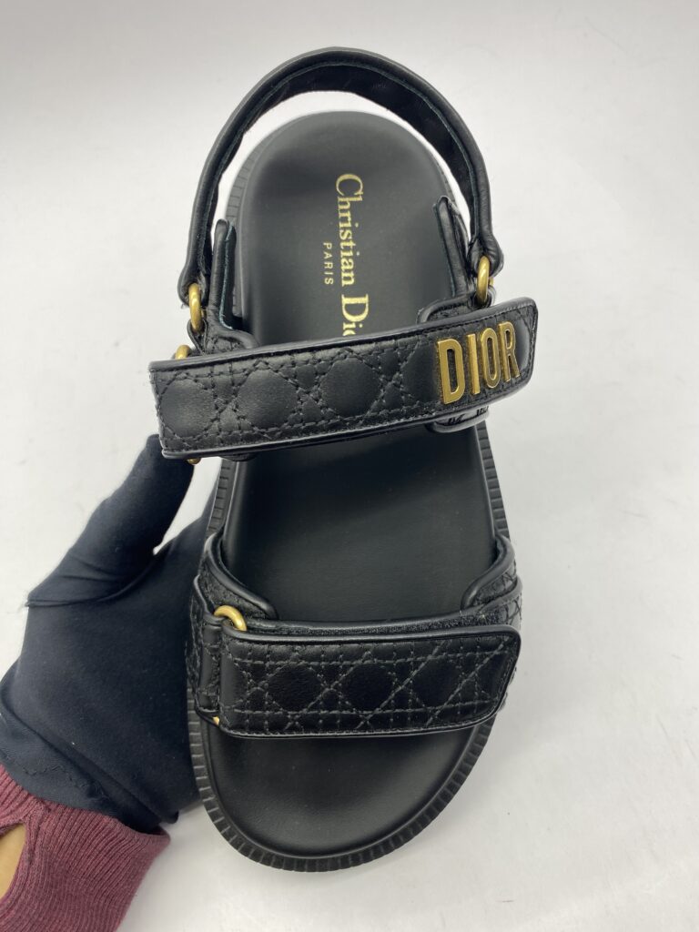 Dad Sandal Black Quilted Cannage Calfskin GHW