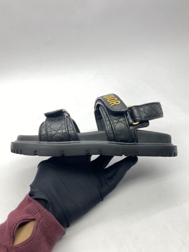 Dad Sandal Black Quilted Cannage Calfskin GHW