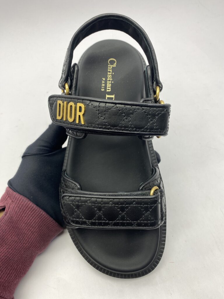 Dad Sandal Black Quilted Cannage Calfskin GHW