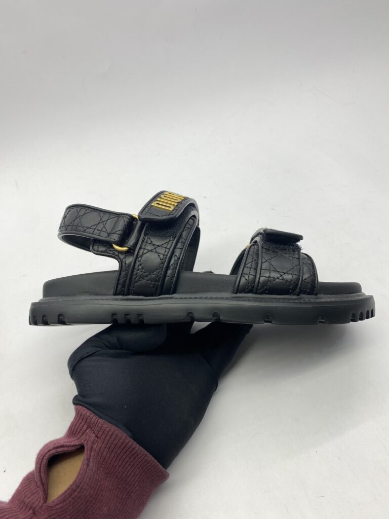 Dad Sandal Black Quilted Cannage Calfskin GHW