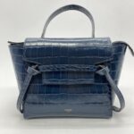 Celine Nano Belt Bag Navy Croco Embossed GHW