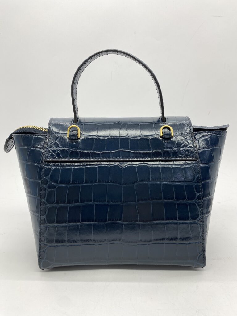 Celine Nano Belt Bag Navy Croco Embossed GHW