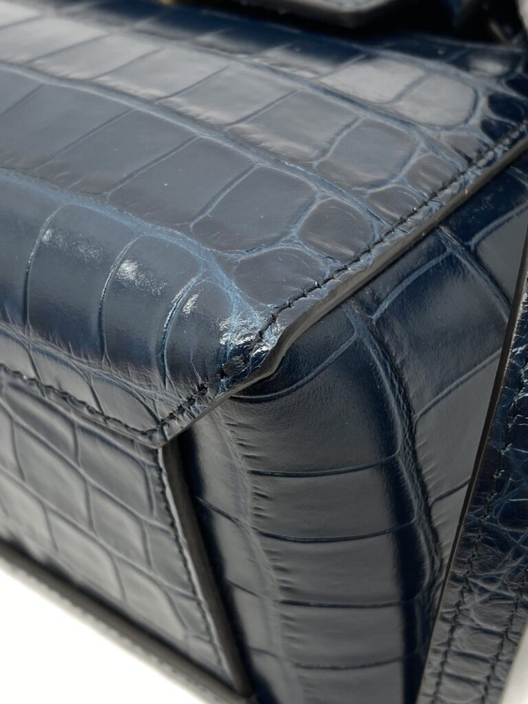 Celine Nano Belt Bag Navy Croco Embossed GHW