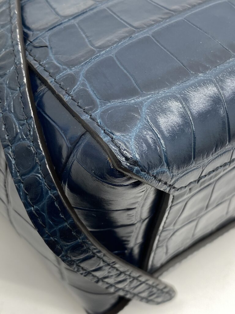 Celine Nano Belt Bag Navy Croco Embossed GHW