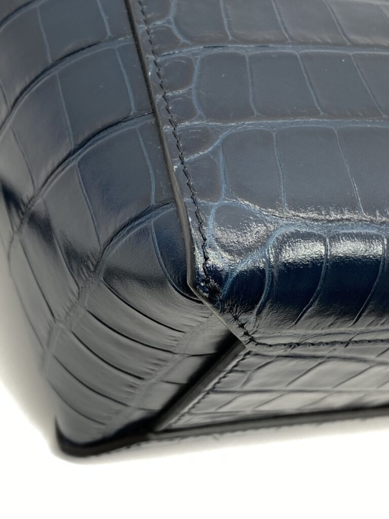 Celine Nano Belt Bag Navy Croco Embossed GHW