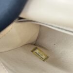 Coco Handle Small Chevron Calfskin Beige Handle Lizard GHW