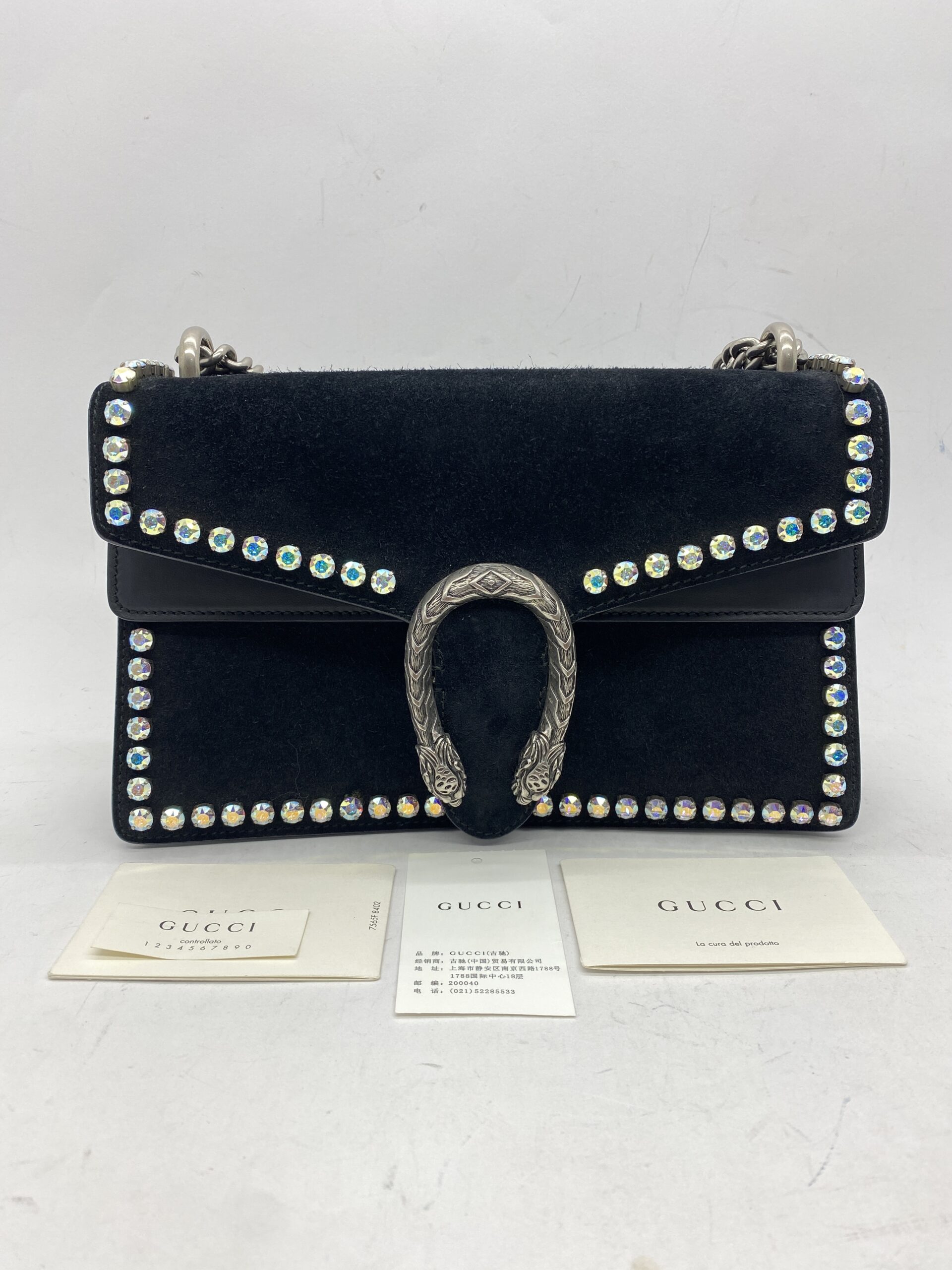 Dionysus Crystal Suede Black SHW