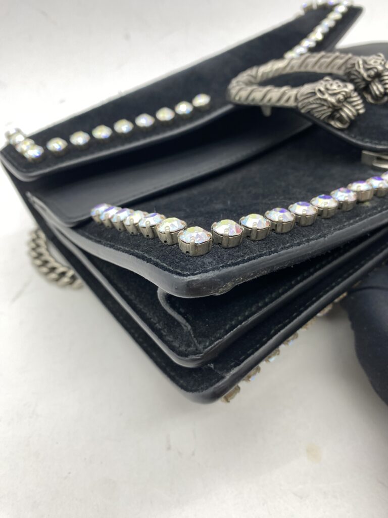 Dionysus Crystal Suede Black SHW