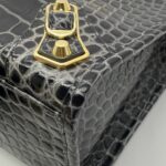 City Small Edge Croco Shiny Dark Grey GHW