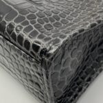 City Small Edge Croco Shiny Dark Grey GHW