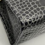 City Small Edge Croco Shiny Dark Grey GHW