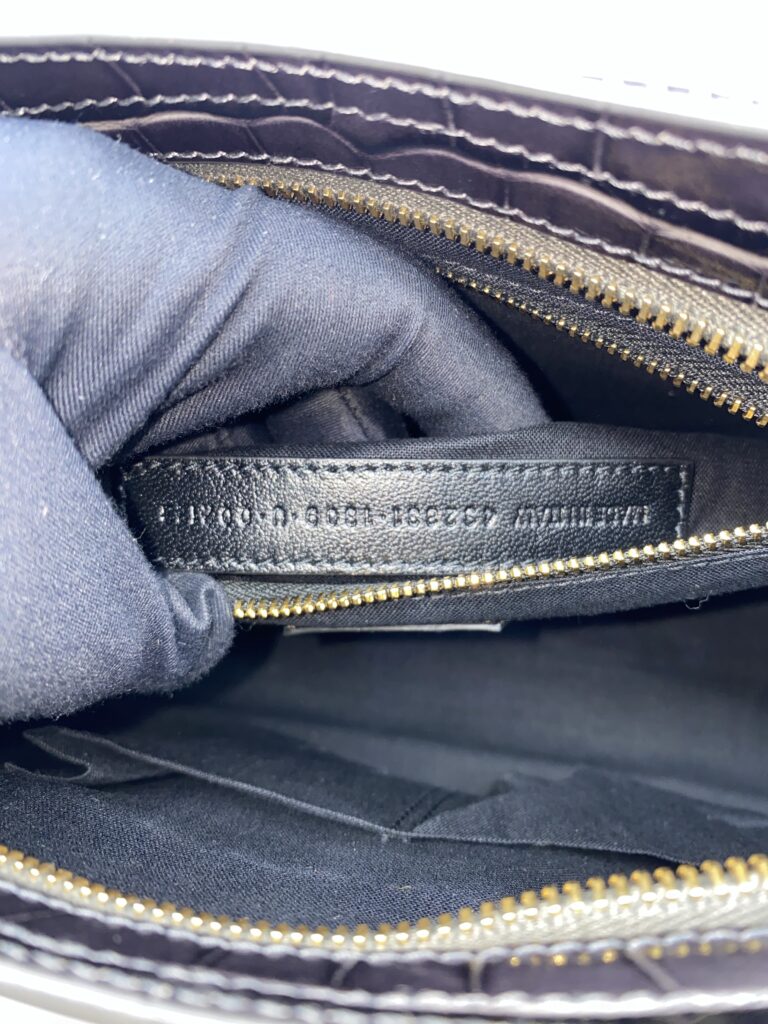 City Small Edge Croco Shiny Dark Grey GHW