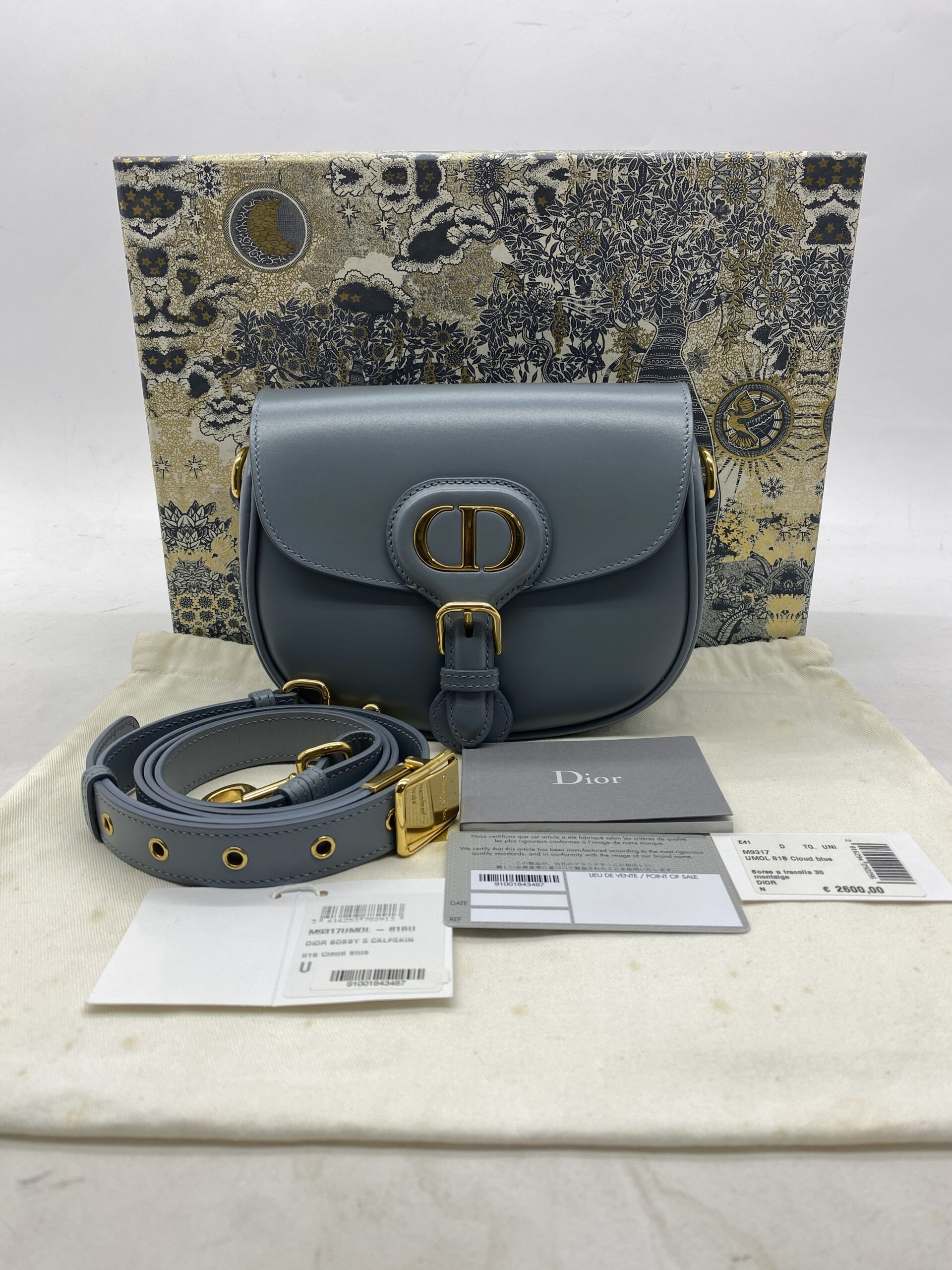 Bobby Small Calfskin Cloud Blue GHW