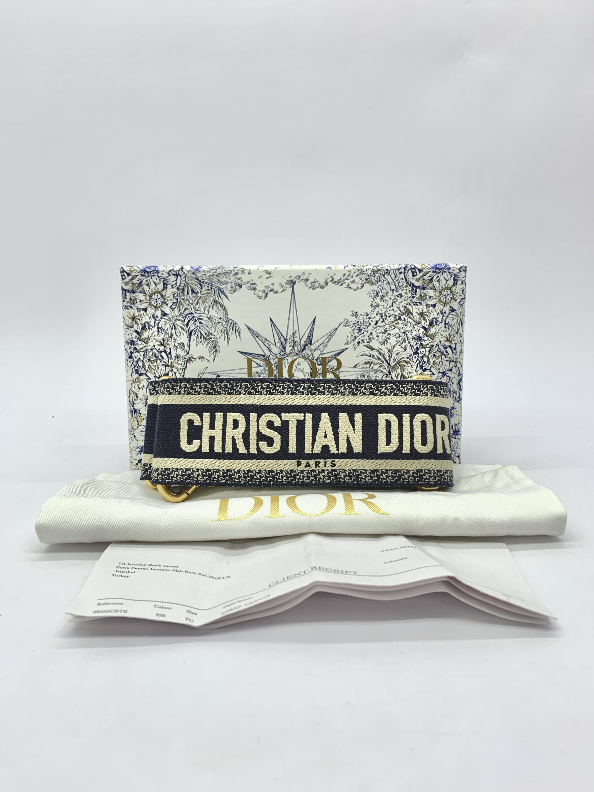 Strap Canvas Embrodered Blue GHW