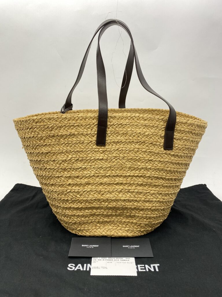 Panier Medium Raffia Ivory Brown GHW