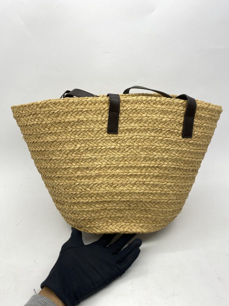Panier Medium Raffia Ivory Brown GHW