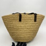 Panier Medium Raffia Ivory Brown GHW