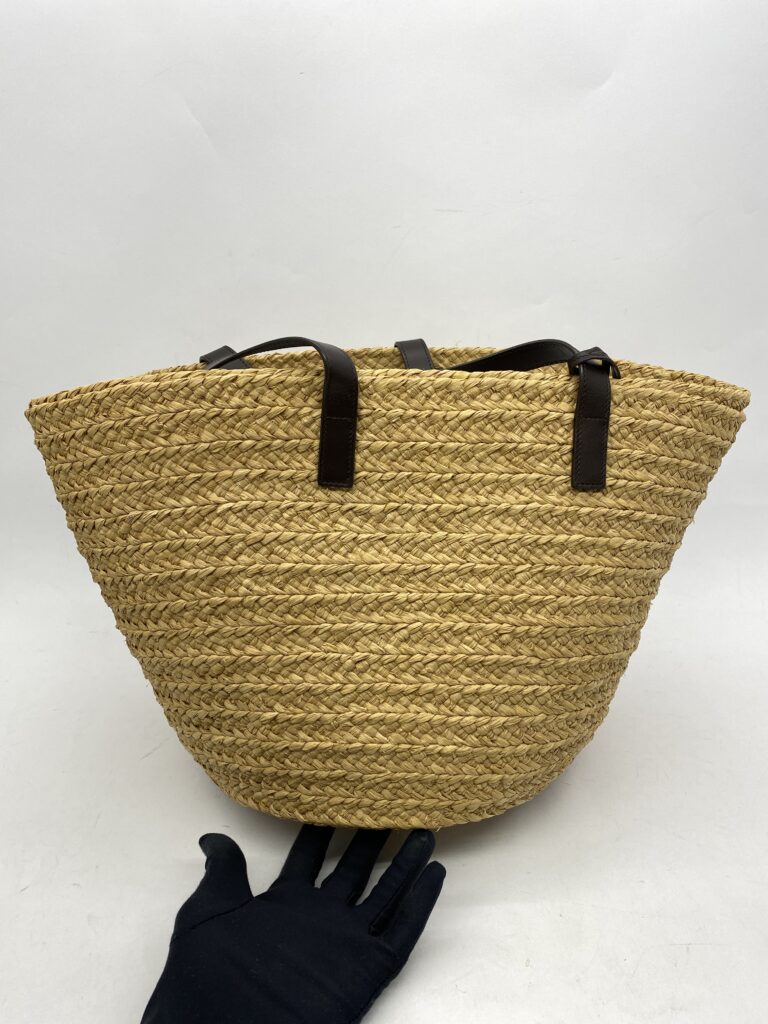 Panier Medium Raffia Ivory Brown GHW