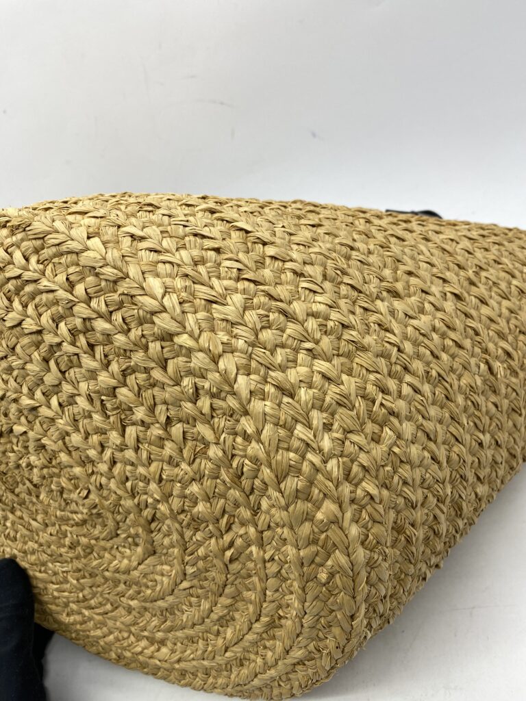 Panier Medium Raffia Ivory Brown GHW