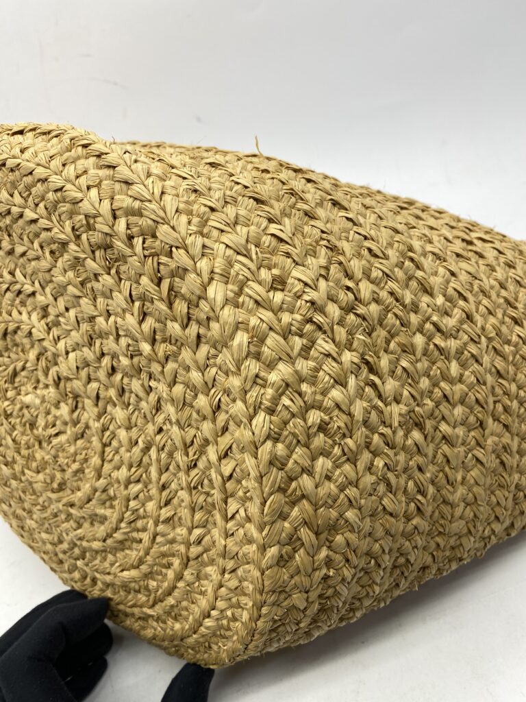 Panier Medium Raffia Ivory Brown GHW