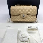 Classic Small D Flap Caviar Beige SHW