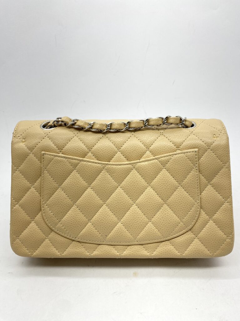 Classic Small D Flap Caviar Beige SHW