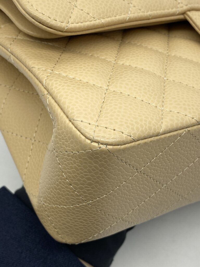 Classic Small D Flap Caviar Beige SHW