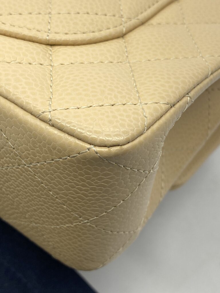Classic Small D Flap Caviar Beige SHW