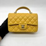 ⁠Chanel Mini Top Handle Jaune