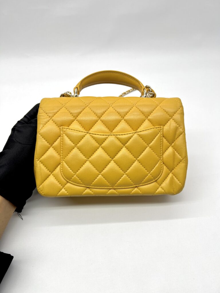 ⁠Chanel Mini Top Handle Jaune