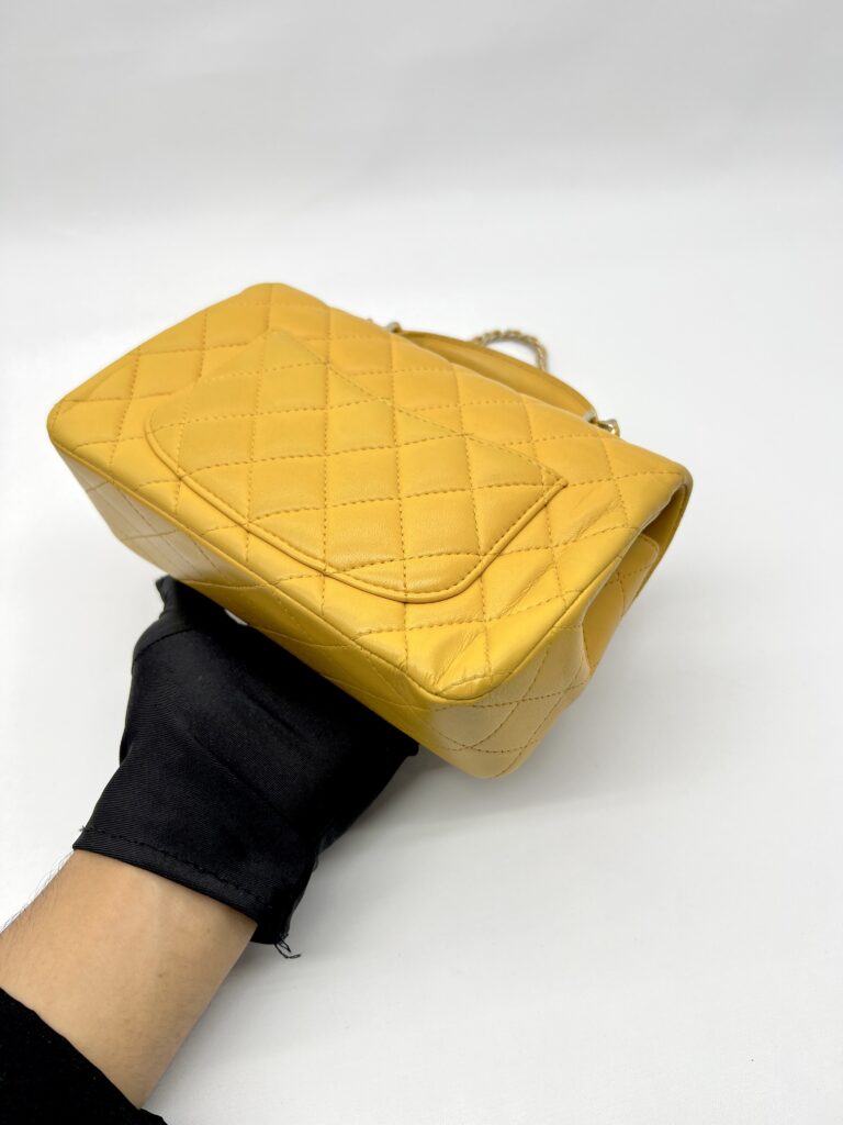 ⁠Chanel Mini Top Handle Jaune